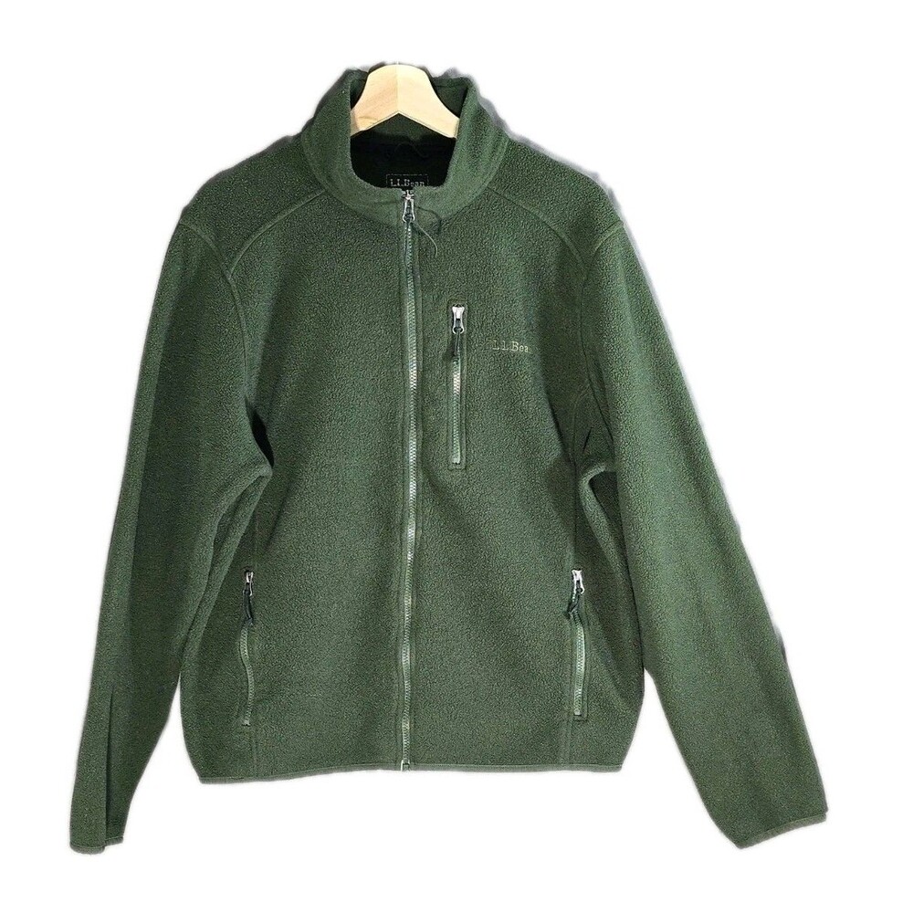 L.L. Bean Gorpcore Polartec Fleece Full Zip Jacket Green Men's Large‎